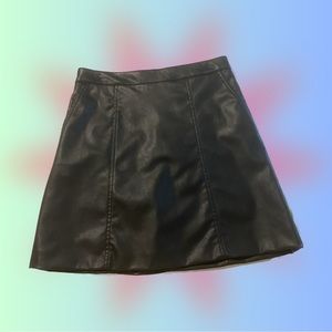 Leather mini skirt